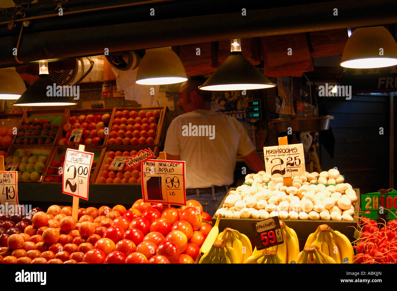 Produce Stand Pike Place Market Seattle Washington USA Stock Photo
