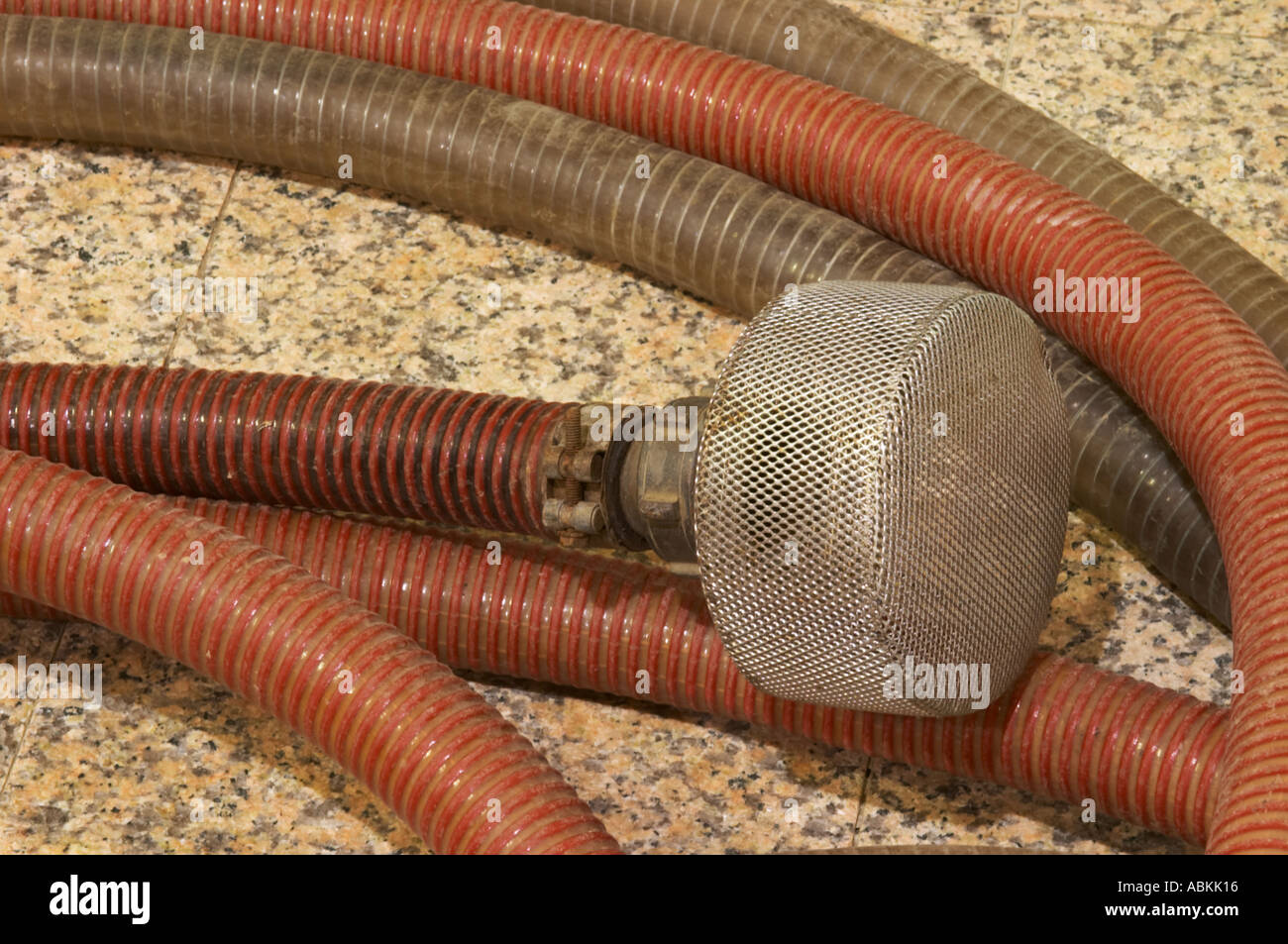 Tubes pipes for pumping wine with a submergible filter fixed to on end  Chateau Potensac Cru Bourgeois Ordonnac Medoc Bordeaux Gironde Aquitaine  France Stock Photo - Alamy