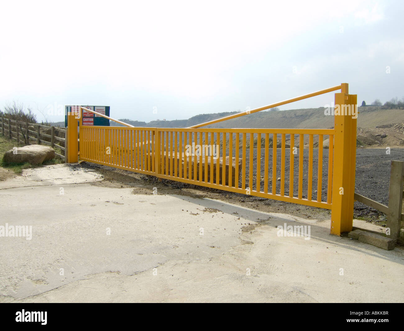 Crossland Moor quarry Huddersfield West Yorkshire quarry gate Stock