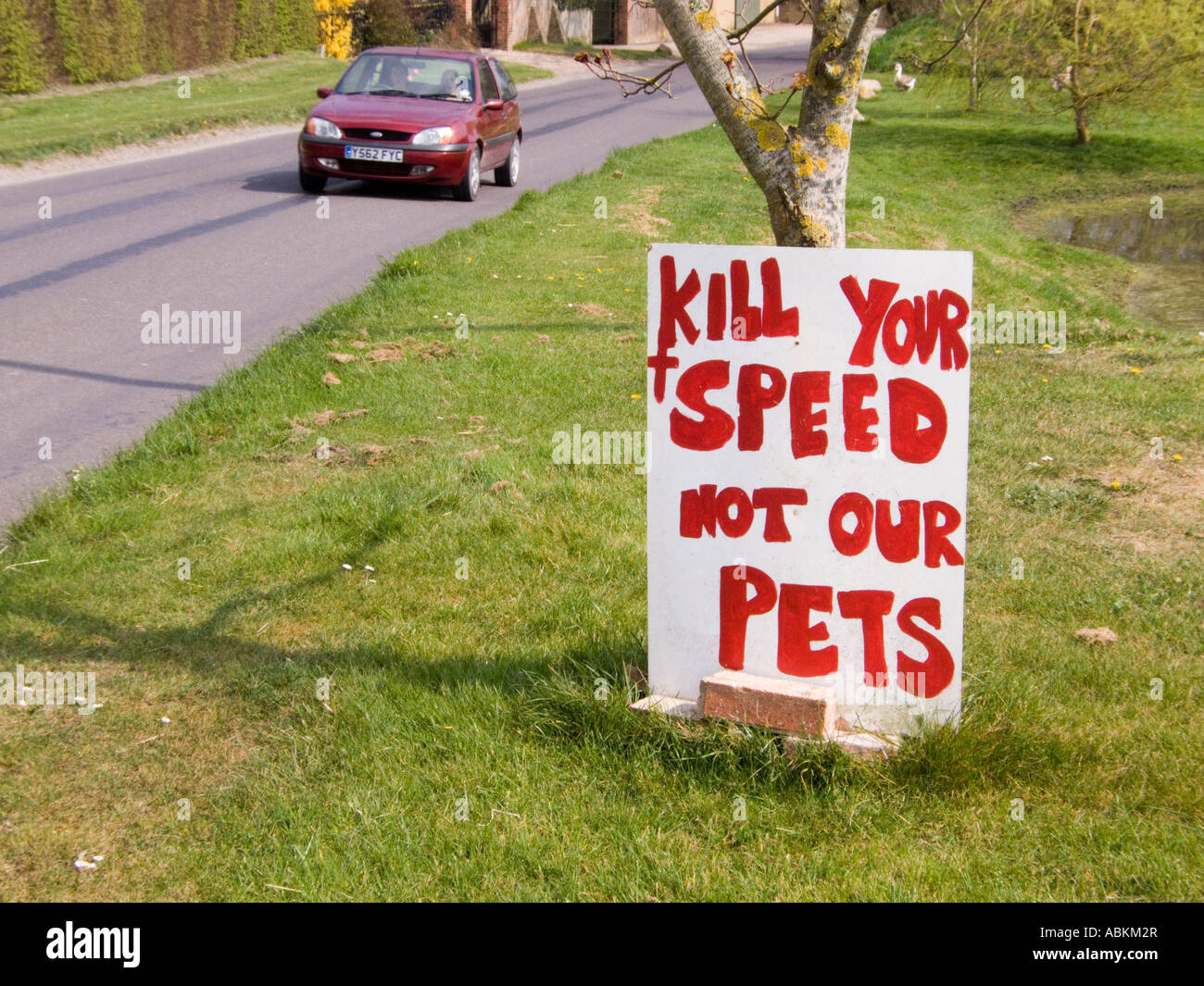 Broad Street Bottlesford Wiltshire England Kill your speed not our pets