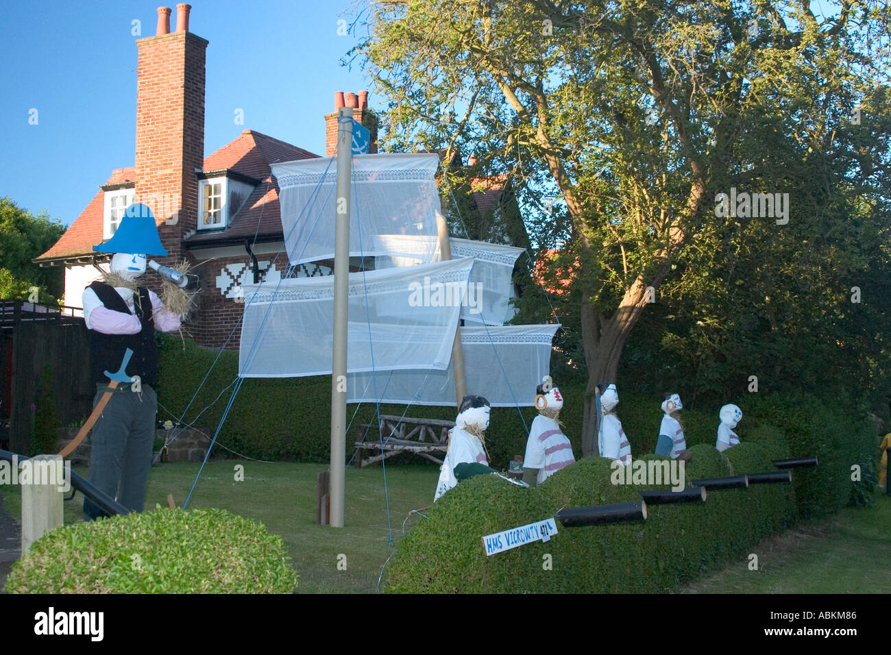 Thornton Hough scarecrow festival Wirral UK June 2005 Stock Photo - Alamy