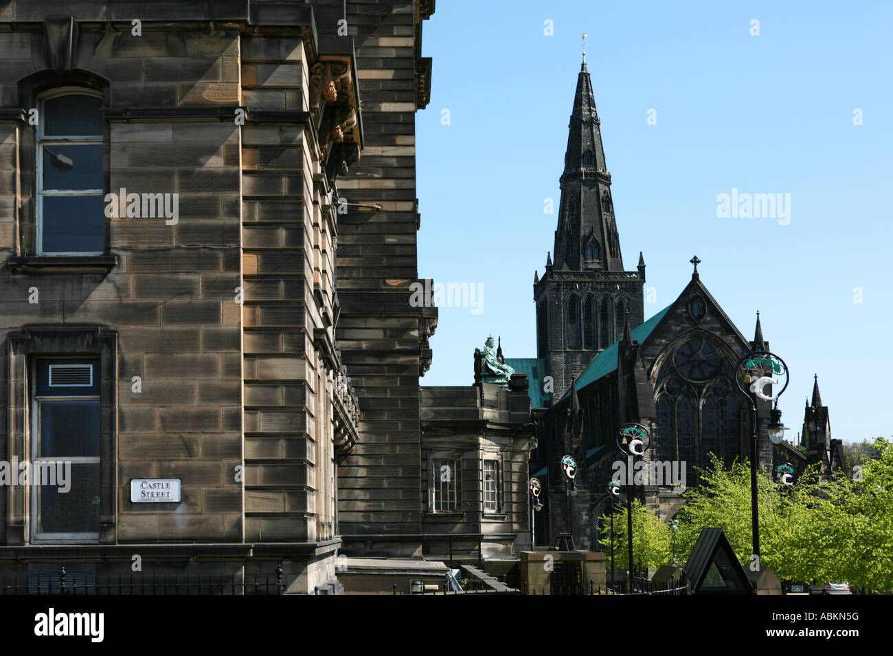 Glasgow Cathedral and the Royal Infirmary in Glasgow Stock Photo