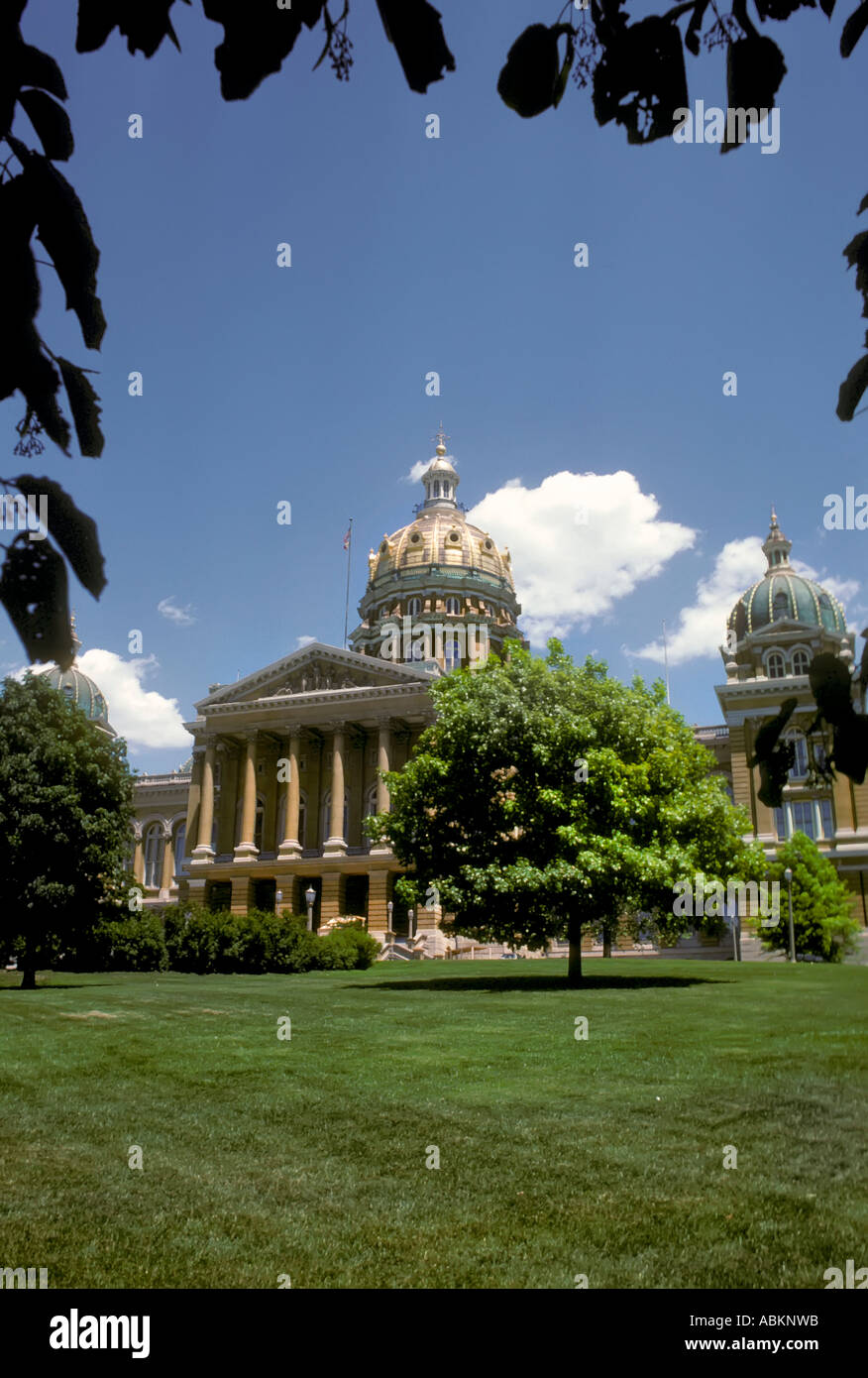 The state Capitol Building Des Moines Iowa IA Stock Photo