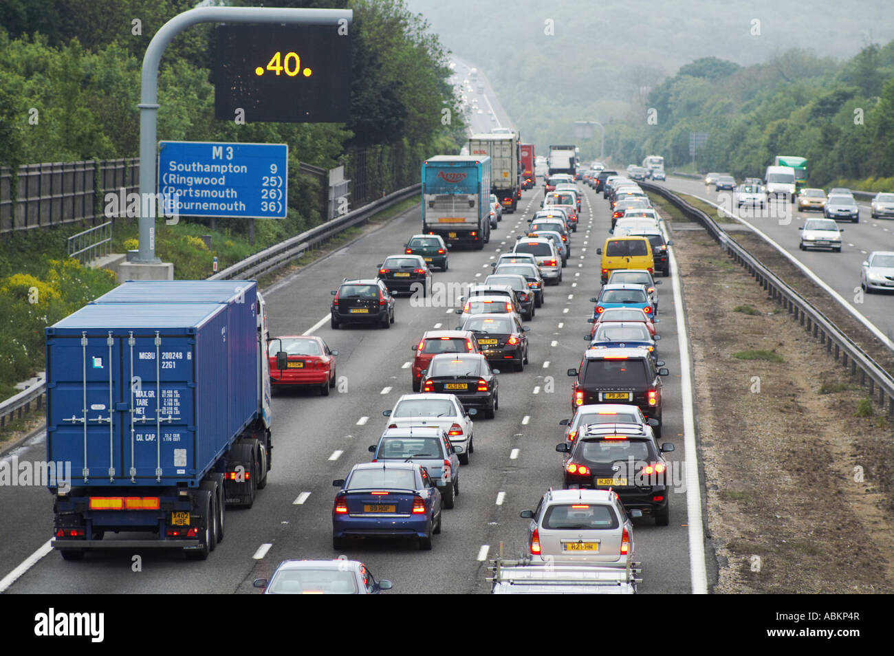 congested M3 mottorway UK Stock Photo