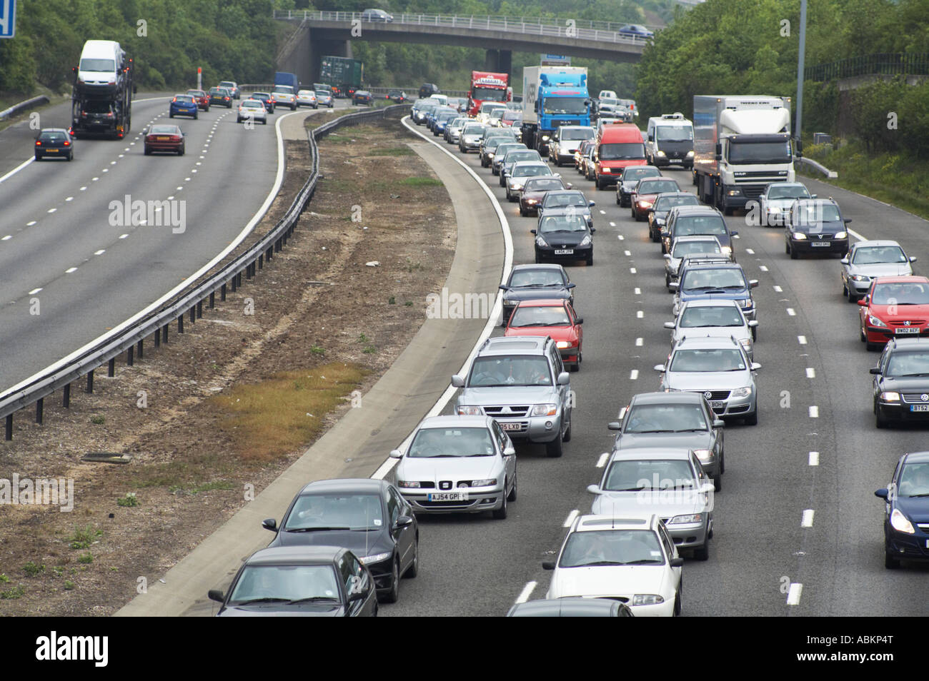 congested M3 motorway UK Stock Photo