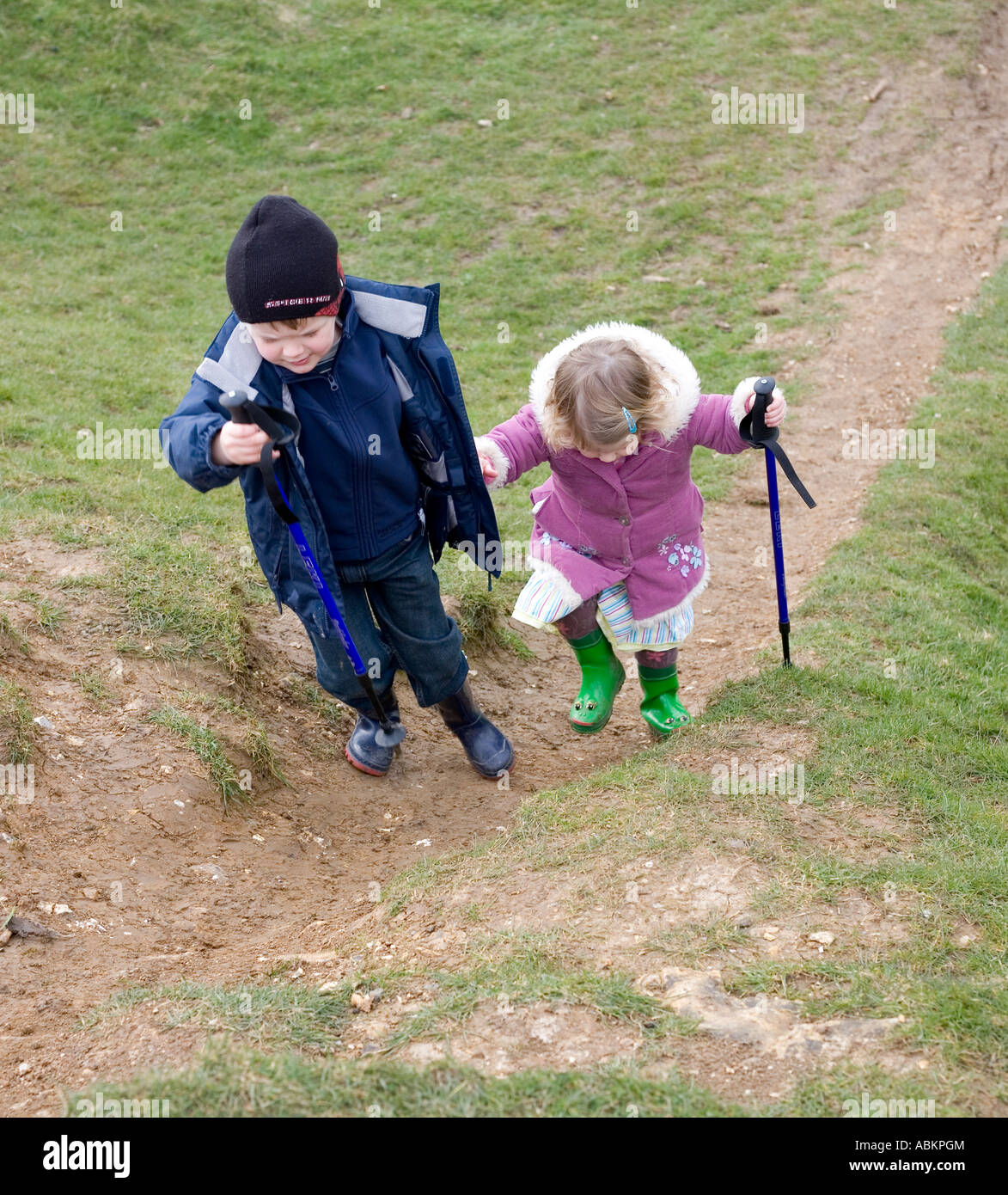 Children with sticks hi-res stock photography and images - Alamy