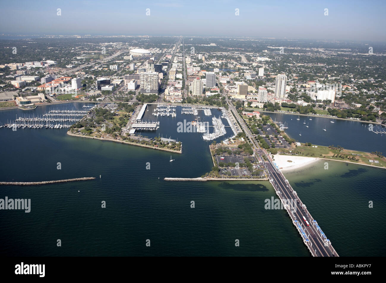 Aerial photo of Saint Petersburg downtown Tampa Bay Florida Stock Photo