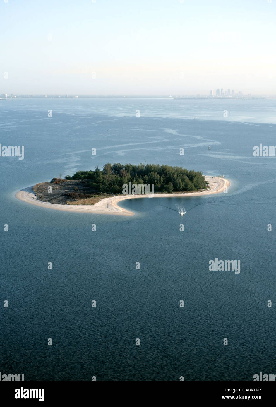 Aerial photo of Pine Key Tampa Bay Hillsborough Bay Tampa Skyline Florida Stock Photo Alamy