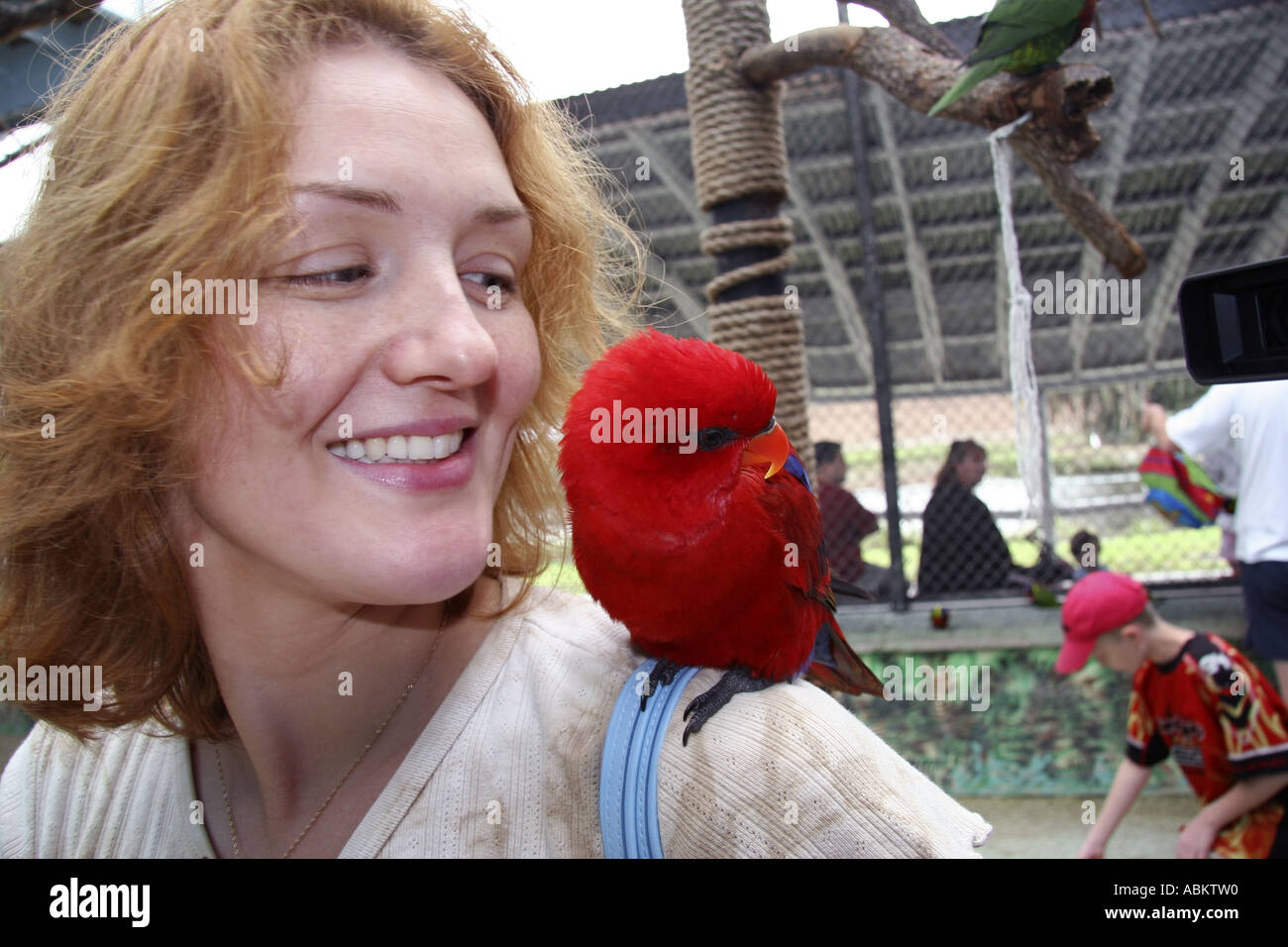 Girl pet bird on shoulder hires stock photography and images Alamy