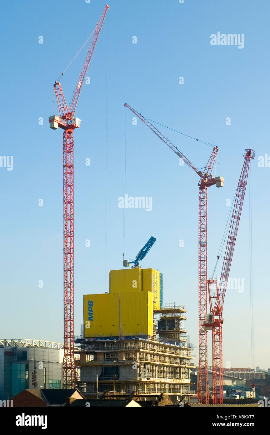 The Beetham Tower, also known as the Hilton Tower, under construction, in December 2004, Manchester, England, UK Stock Photo