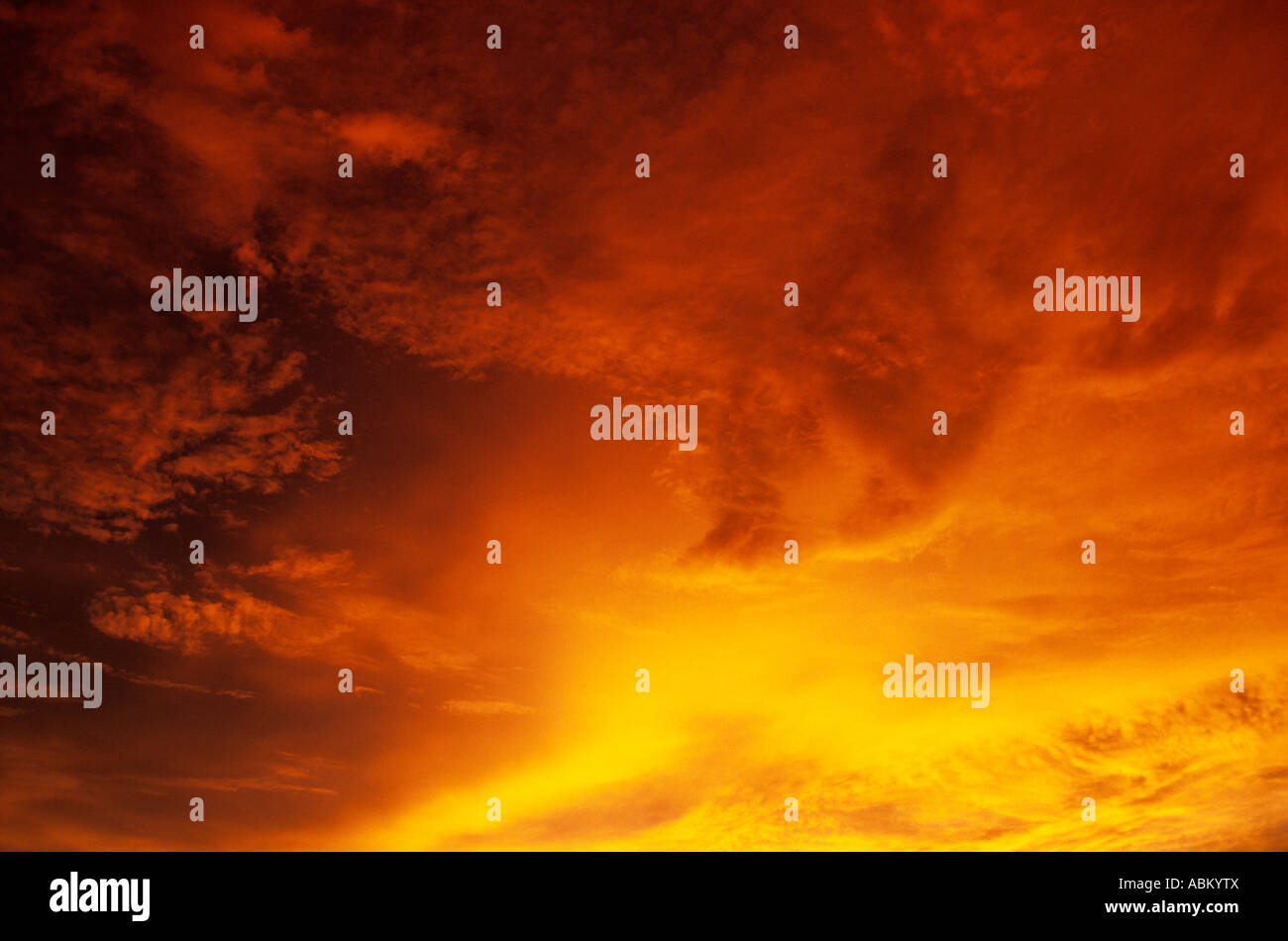 Flame red-orange sky at sunset Stock Photo - Alamy