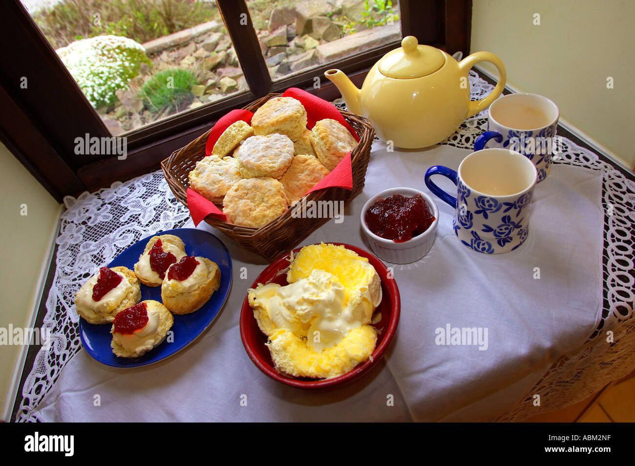 Devon cream tea Stock Photo