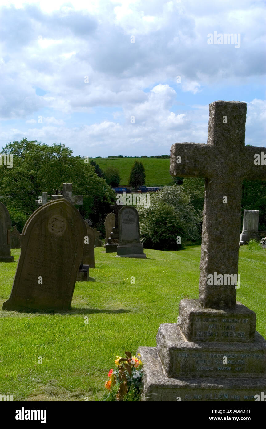 Headstones in Audlem parish church Stock Photo