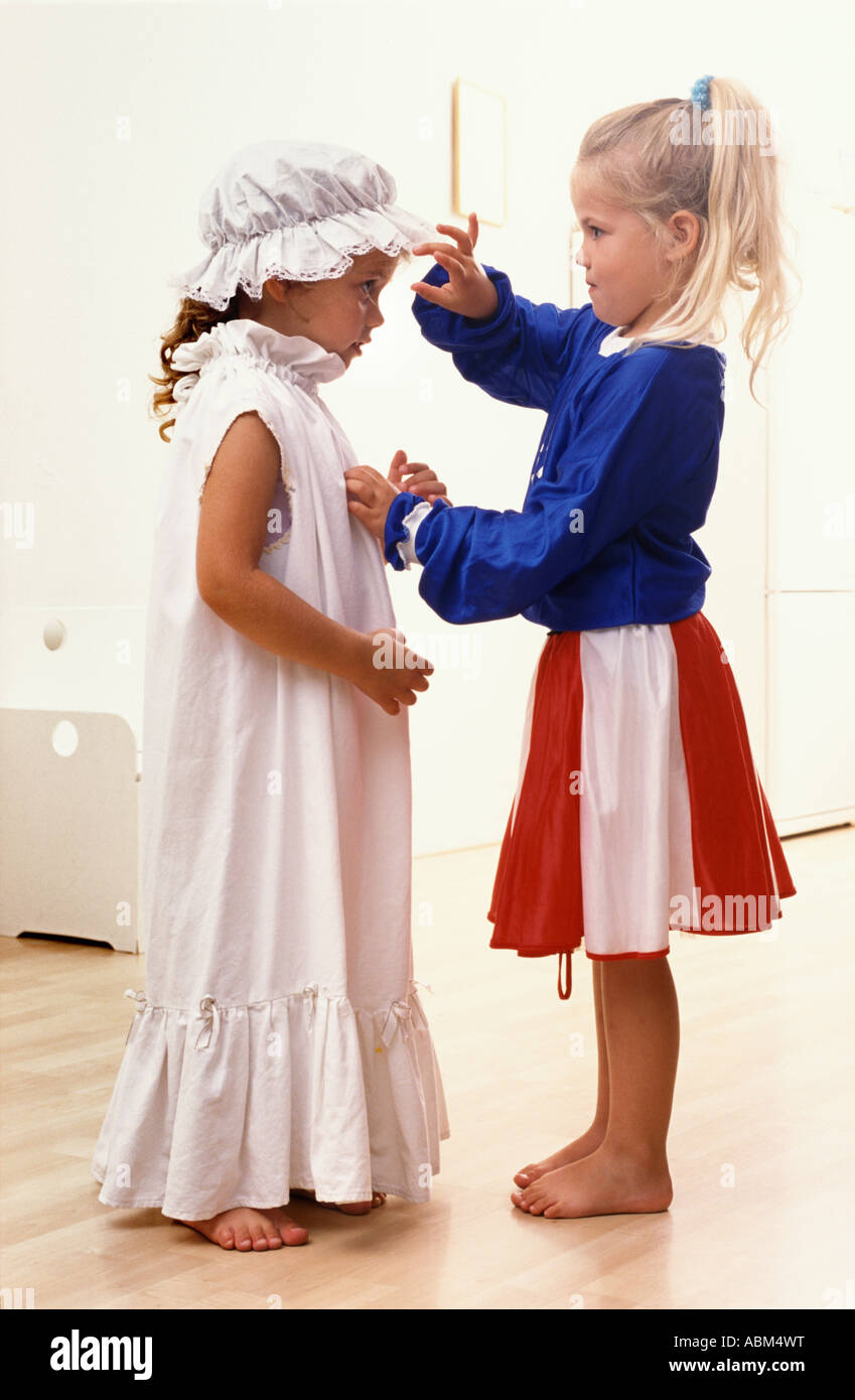 Little Girls Are Dressing Up Stock Photo Alamy