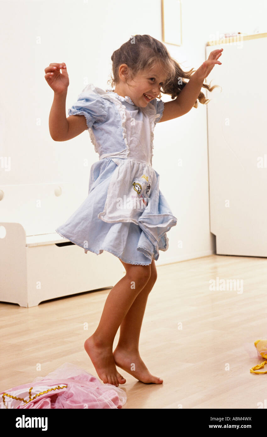 Little girl is dancing around Stock Photo Alamy