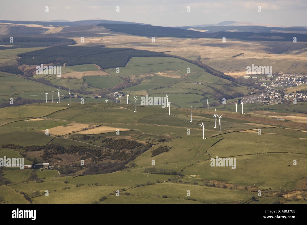 Wind Farm Mynydd Maendy North of Pencoed Bridgend South Wales Stock