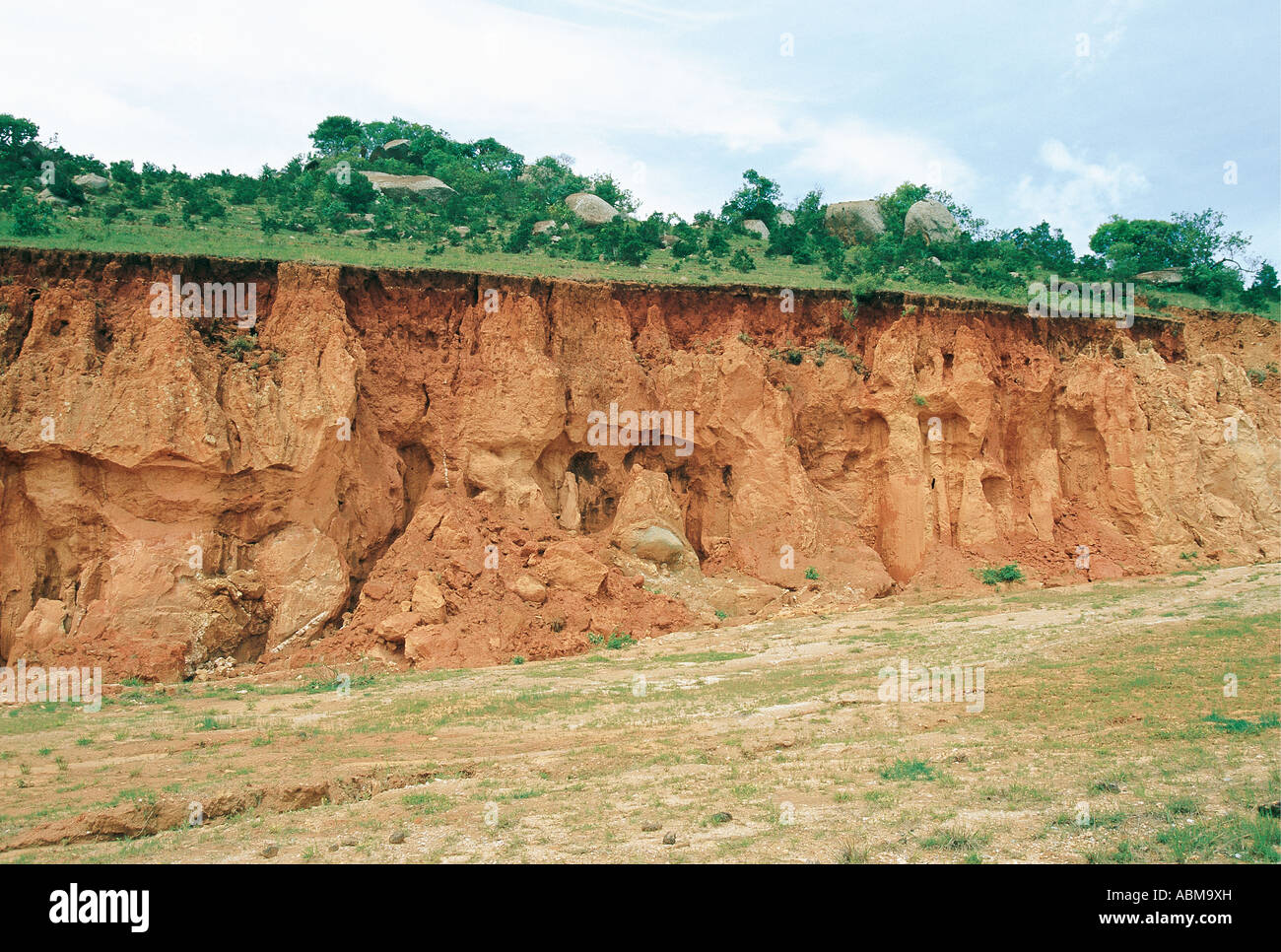 Severe soil erosion Lesotho Stock Photo