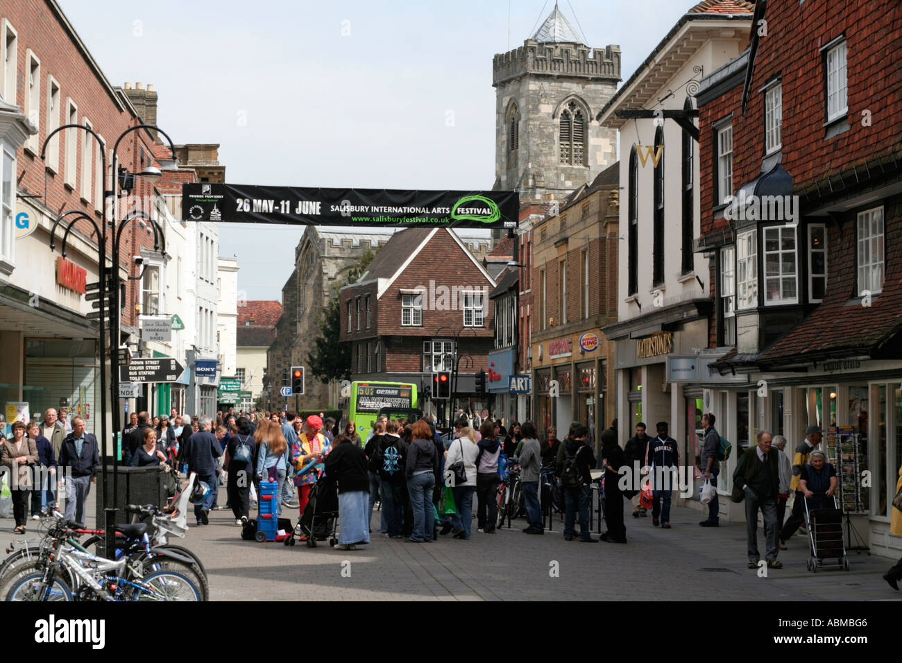 salisbury town centre shops wiltshire england uk Stock Photo Alamy