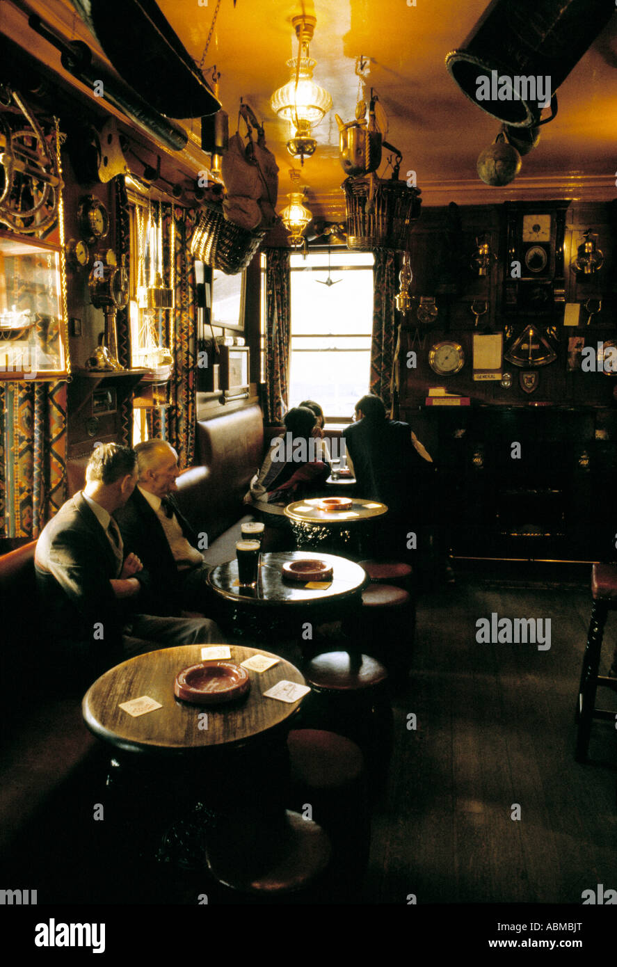 Early evening in the Olde Ship Hotel, Seahouses, Northumberland, UK. 1980s. Stock Photo