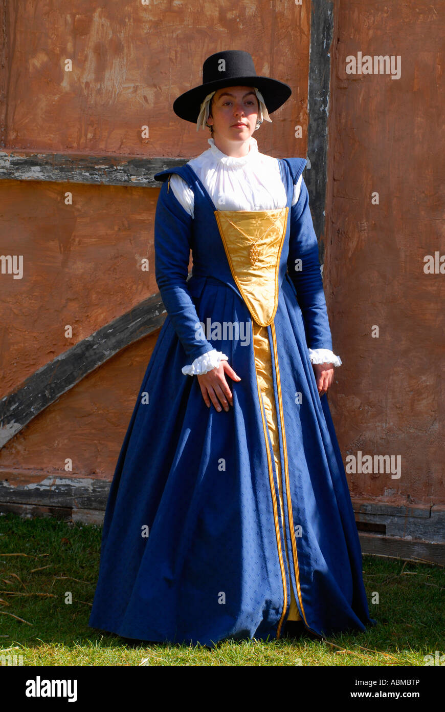 Re enactor dressed as a middle class Elizabethan Stock Photo