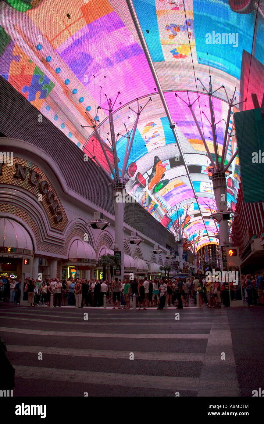 The Fremont Street Experience in Downtown Las Vegas Nevada Stock Photo