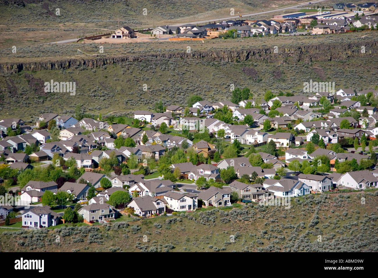 Aerial view of a housing subdivision created by urban sprawl in Boise