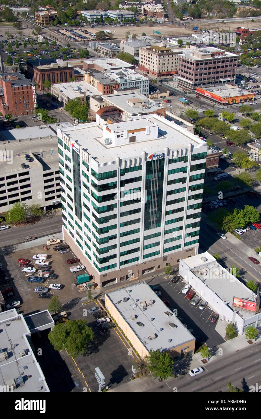 Aerial View Of The Banner Bank Building In Downtown Boise Idaho