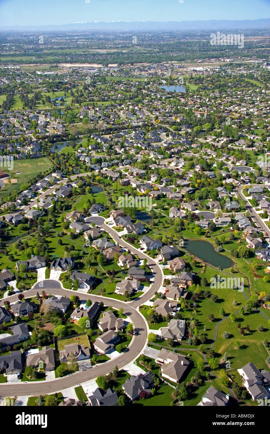 Aerial view of housing developements in Eagle Idaho Stock Photo Alamy