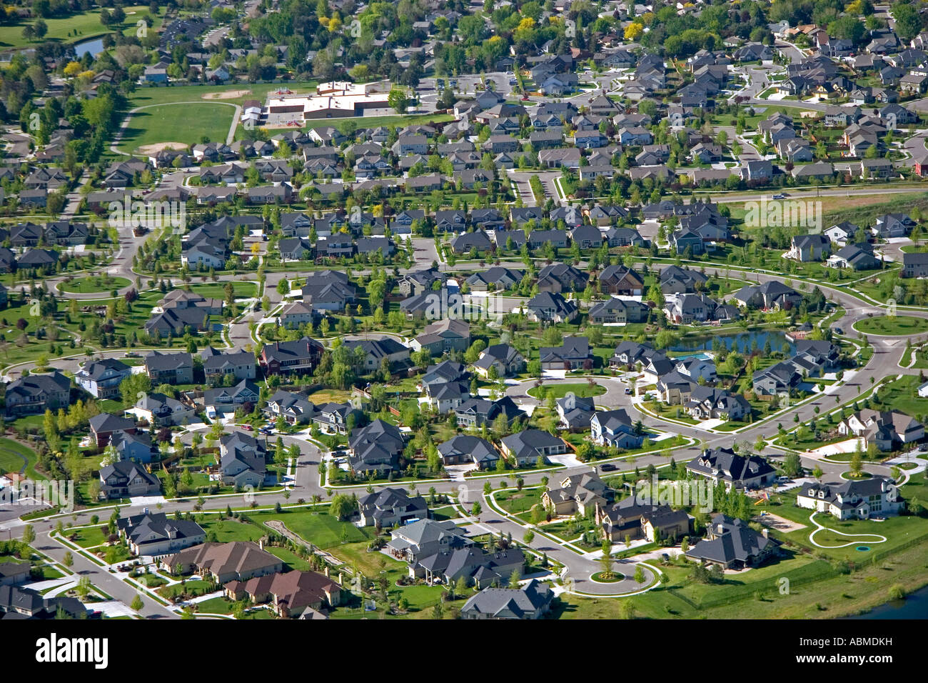 Aerial view of housing developements in Eagle Idaho Stock Photo Alamy