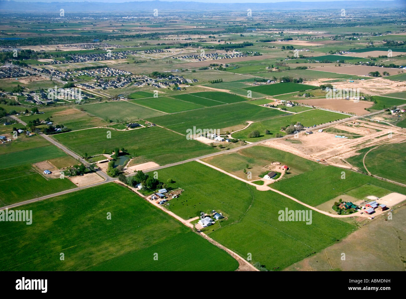Aerial view of farmland in Canyon County Idaho Stock Photo Alamy