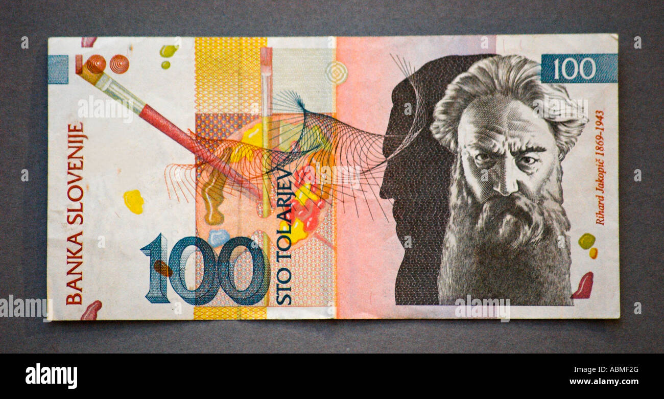 Tollar Slovenia 100 Tolar Note Stock Photo - Alamy