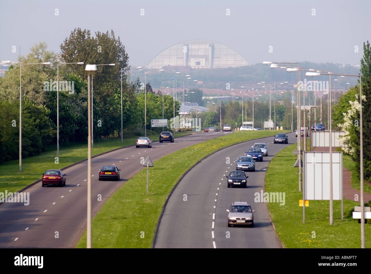 Central Milton Keynes road snow dome UK Stock Photo