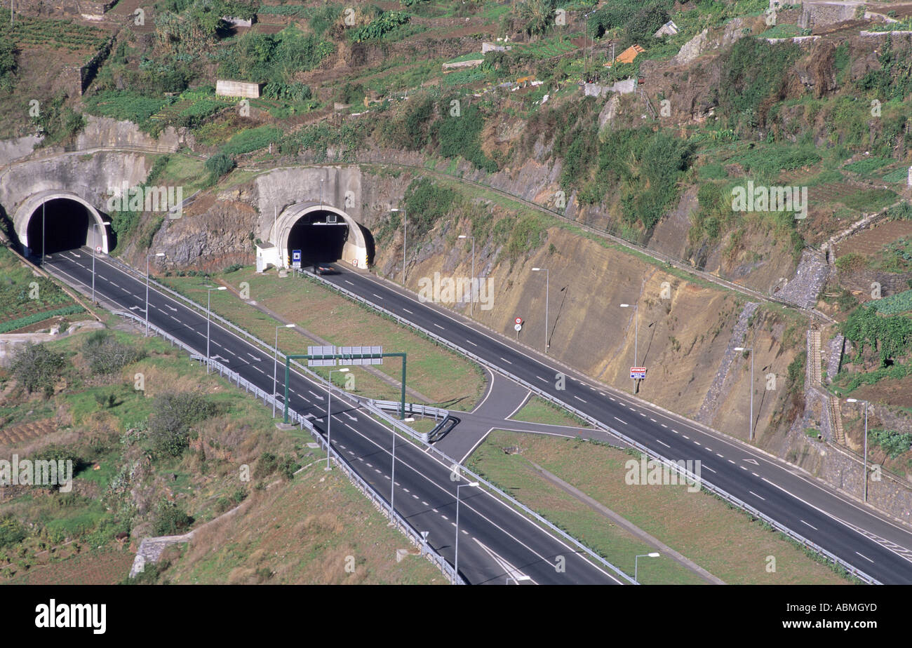 Motorway tunnels. Madeira Stock Photo Alamy