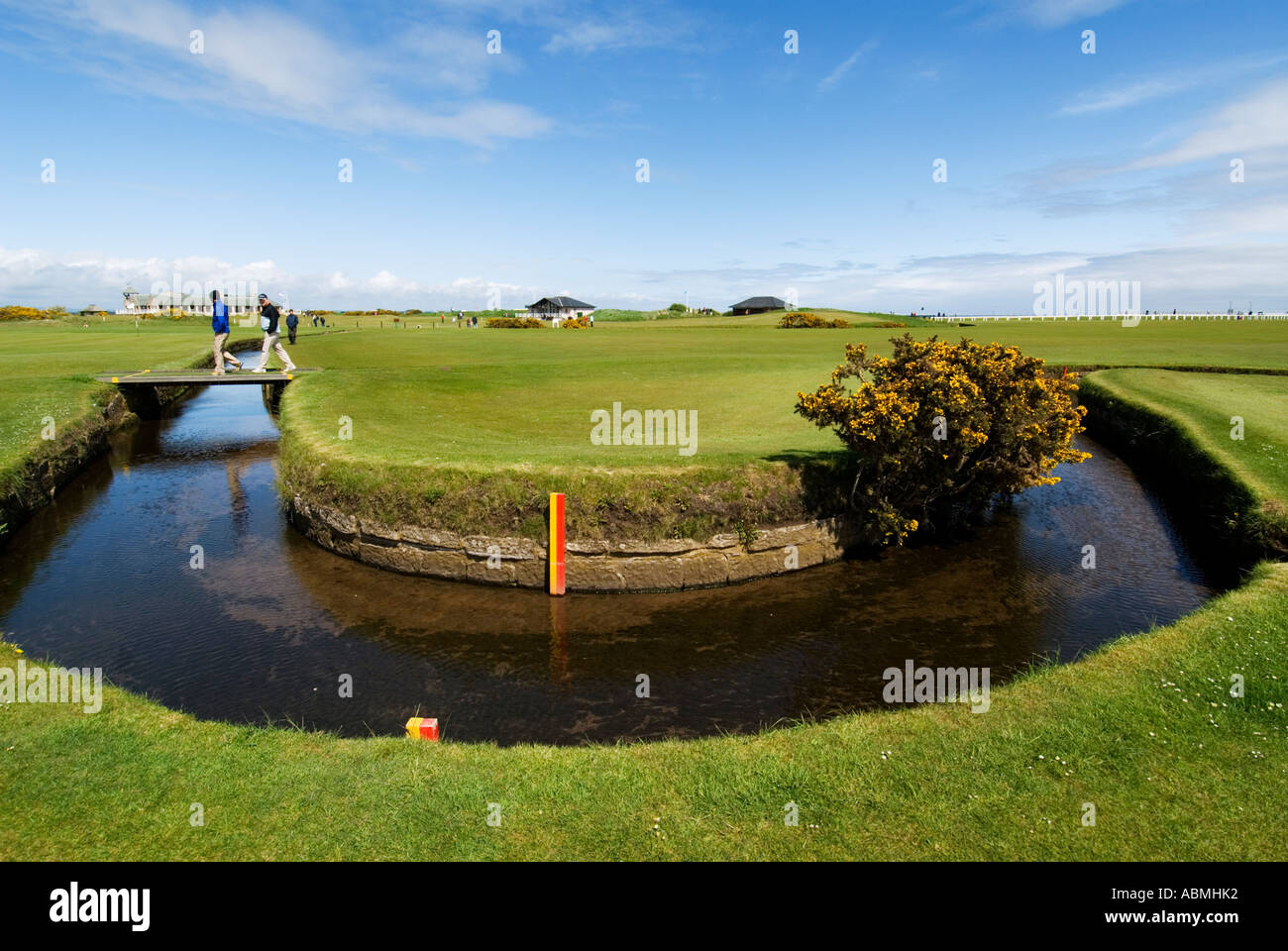 The famous Swilken Burn on the 18th hole of the Old Course at St