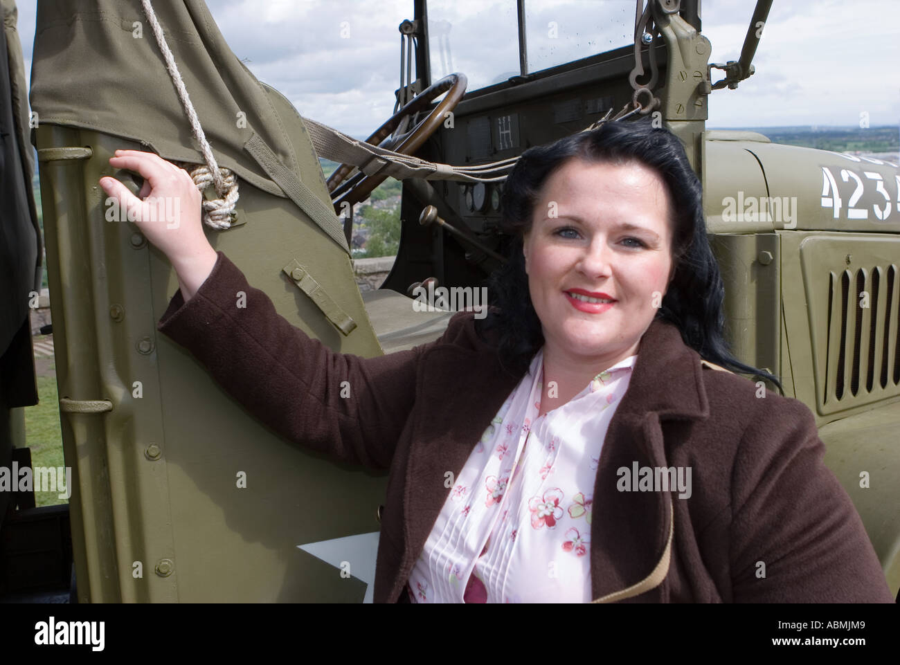 Female fashion of the Roaring 40's War. Wartime weekend Stirling Castle, Scotland UK historic events Stock Photo