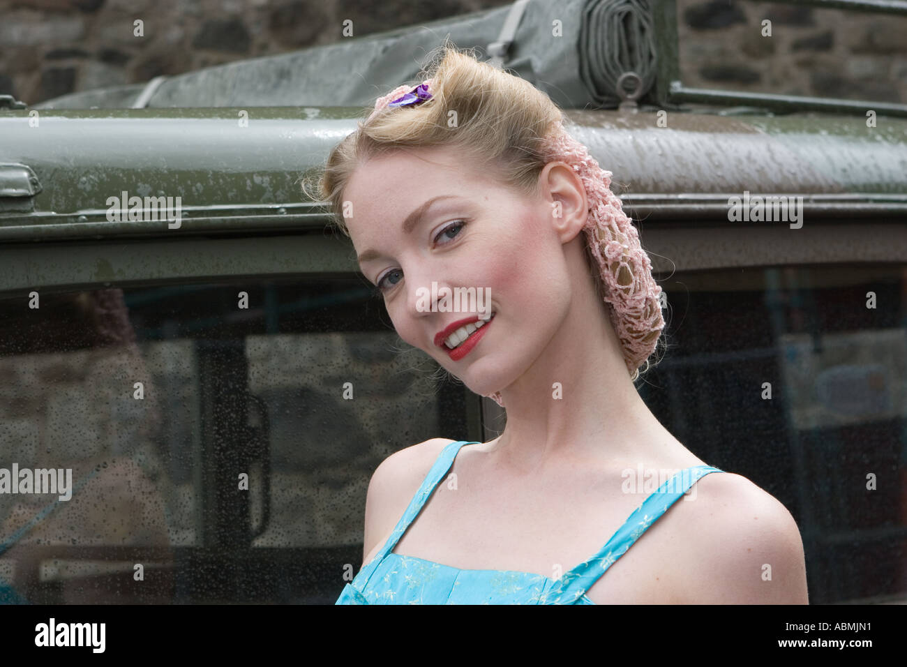 Blonde Kristina Mr With 1940s Top Reverse Wartime Roll Hairstyle