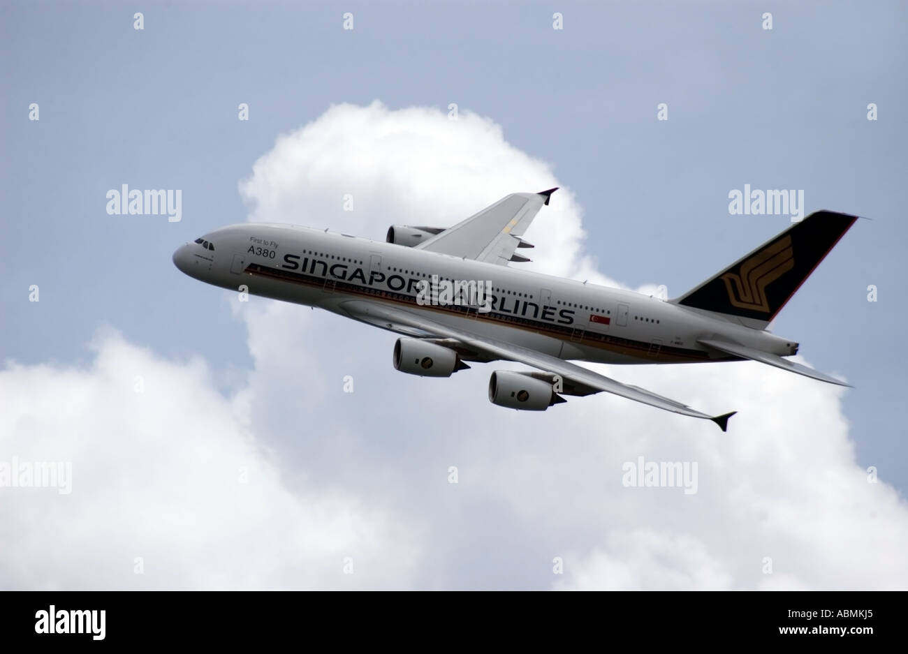 Airbus A380 in Singapore Airlines colours at Asian Aerospace, Singapore
