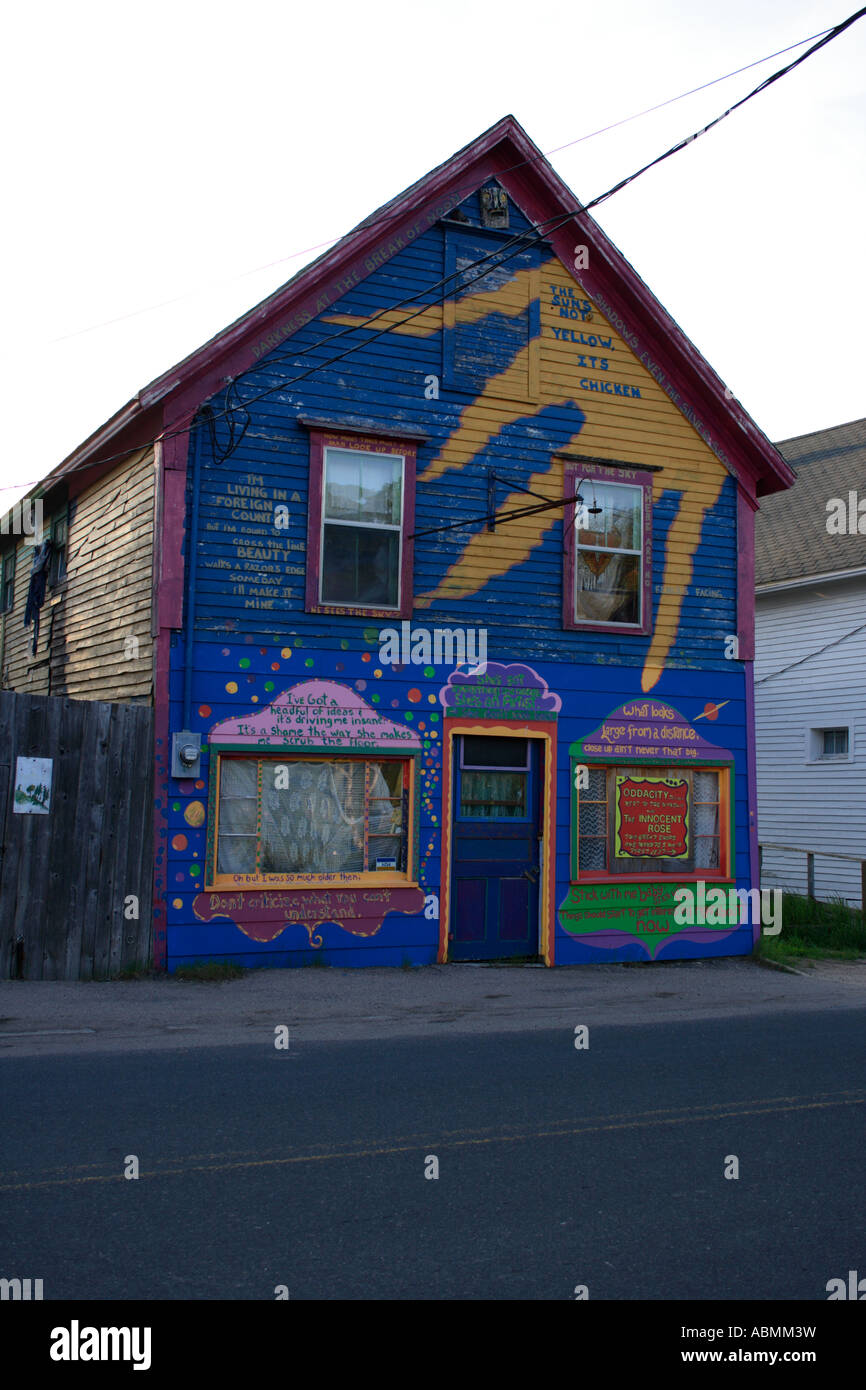 painted house in Bear River, Annapolis Valley, Nova Scotia, Canada, North America. Photo by
