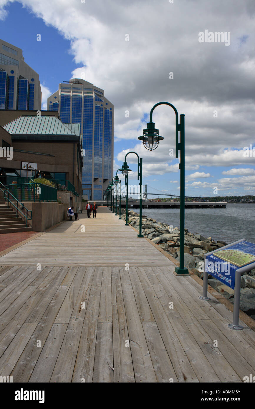 Historic Properties,Halifax, Harbour and Skyline, wooden Harbourwalk, Canada, Nova Scotia. Photo by Willy Matheisl Stock Photo