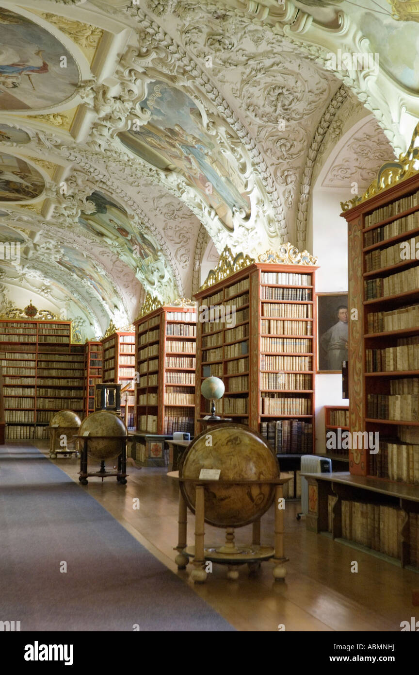Library of Strahov library at Theological Hall Stock Photo