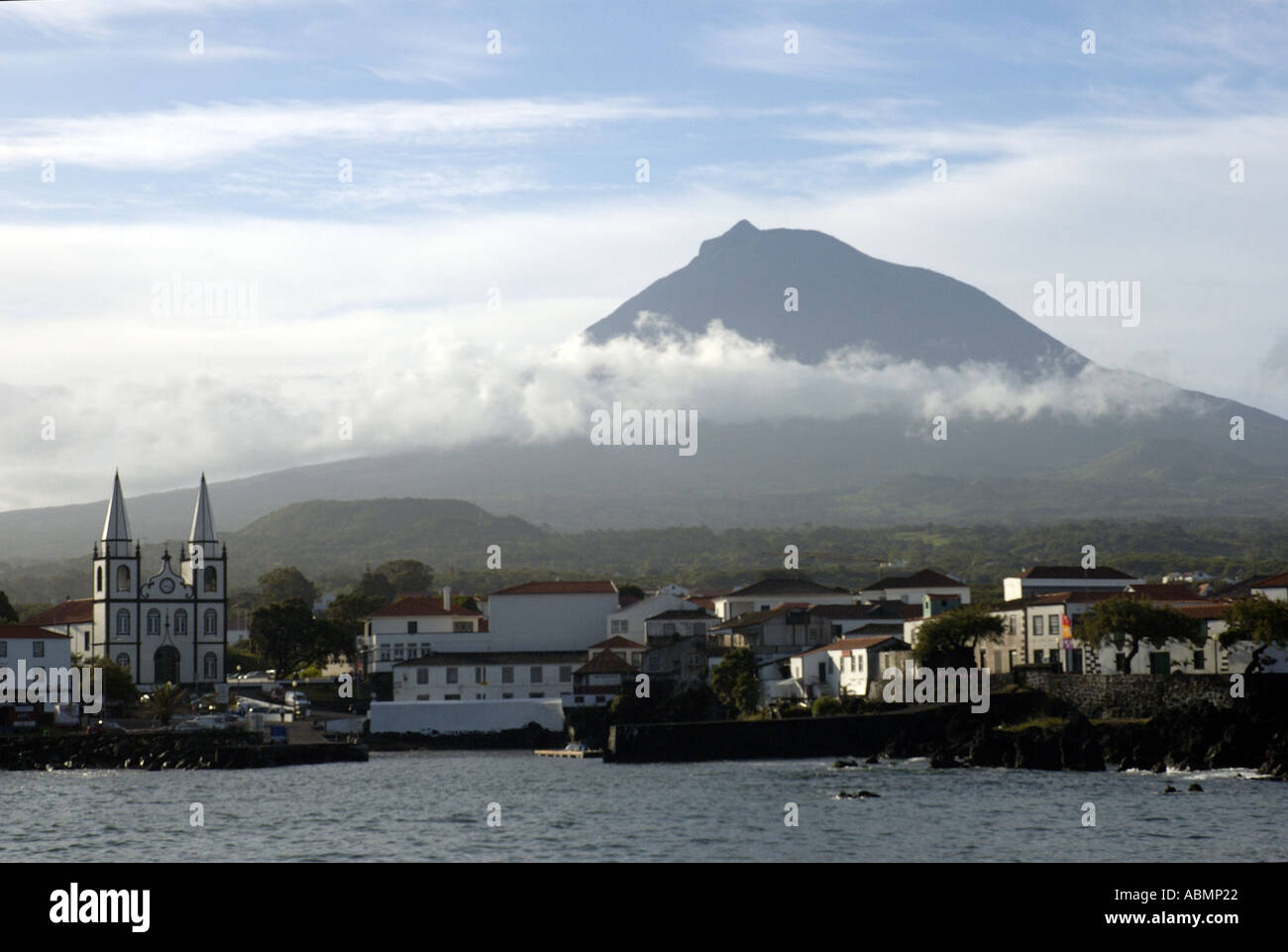 Town of Madalena with Portugal s highest peak the 2351m mountain of ...