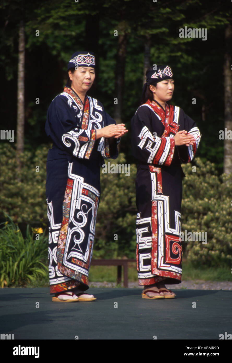 Ainu women The Ainu are Hokkaido s aboriginal people Stock Photo