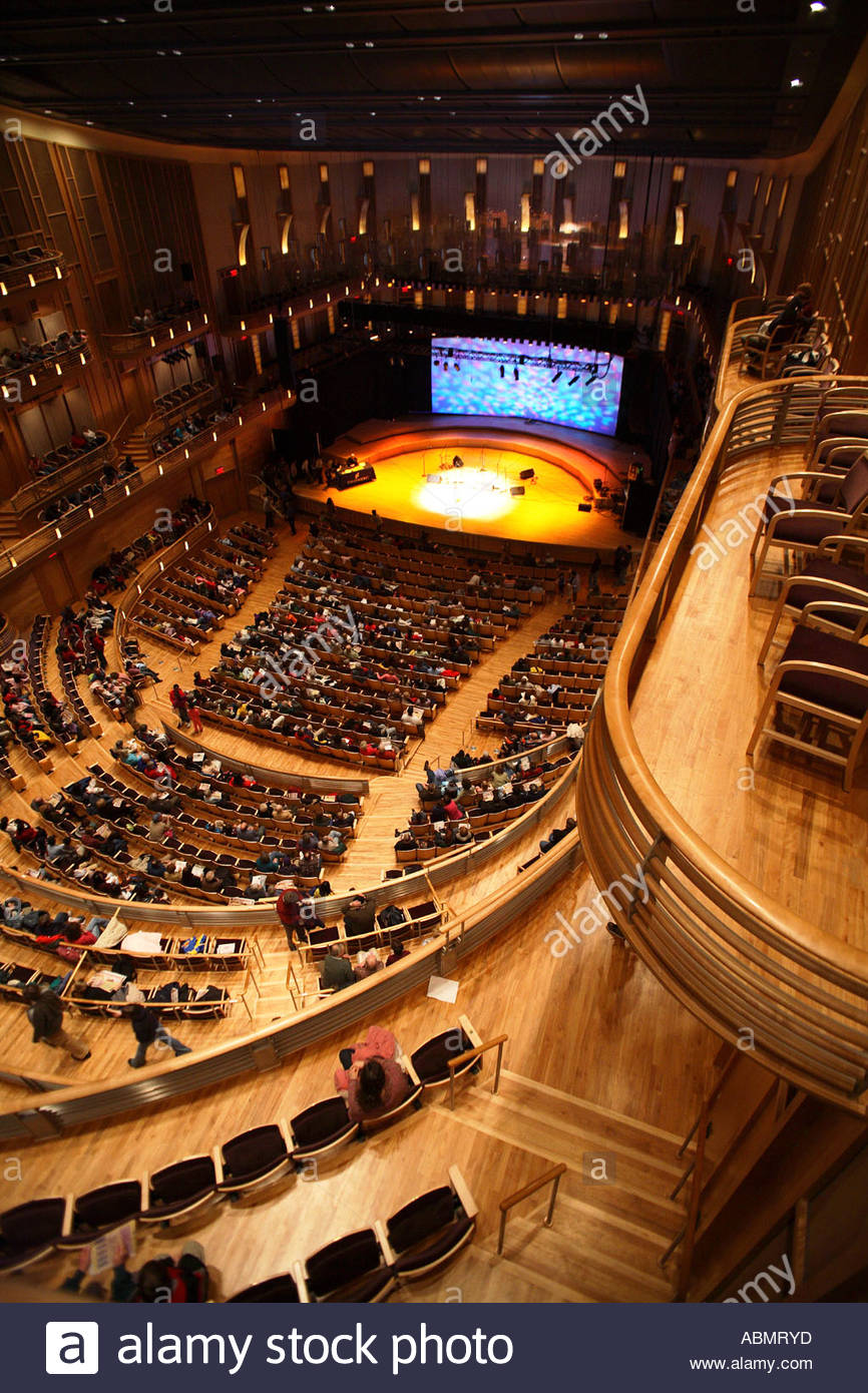 View from the uppermost balcony at the Strathmore Music Center in Stock