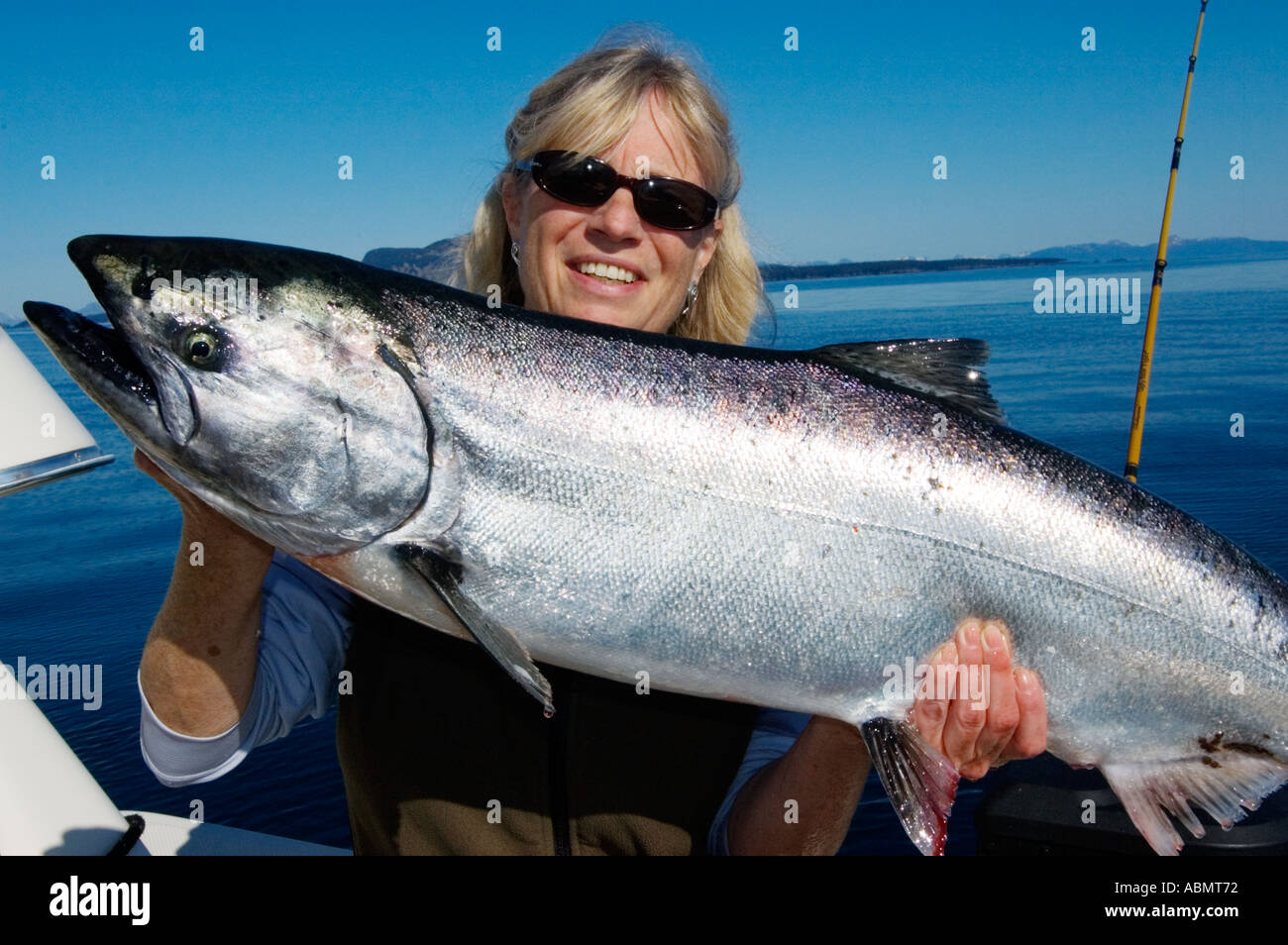 Alaska, Kodiak, Fisherman and King Salmon Stock Photo Alamy