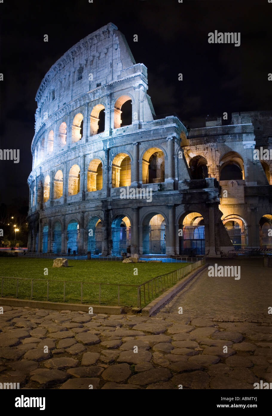 Coliseum Rome by night Stock Photo - Alamy