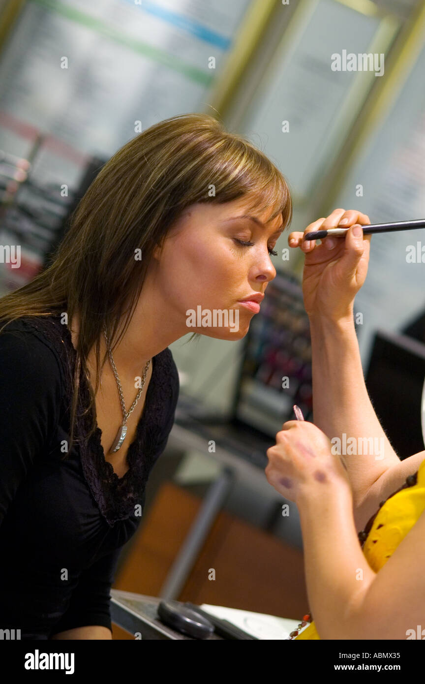 Sweden, Stockholm, Woman getting Beauty Makeup Stock Photo - Alamy