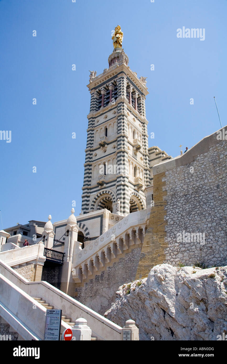 Notre Dame de la Garde at Marseille South France Stock Photo
