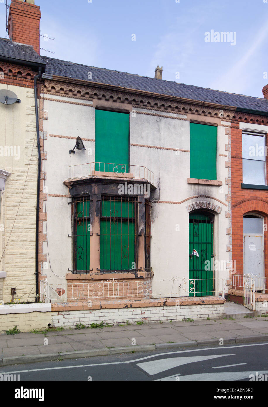 Boarded up houses Venmore Street Anfield Liverpool Merseyside England