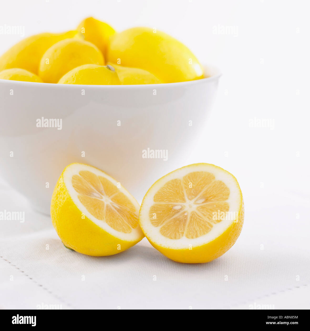 Bowl of Lemons Stock Photo Alamy