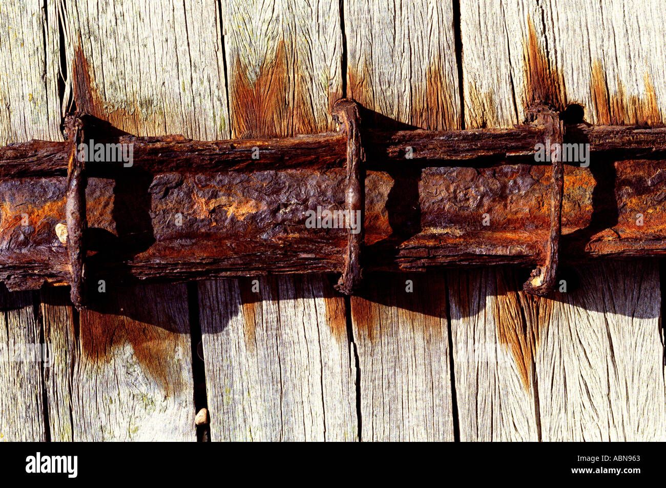 rusty beach groin, breakwater Stock Photo